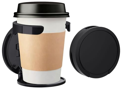 Modixun 2 Pack Foldable Car Cup Holder, Wall Cup Holder for Drink Coffee Mug Water Bottle Tumbler, Adhesive or Screw, Organizer for RV Truck Boat Van(Black)