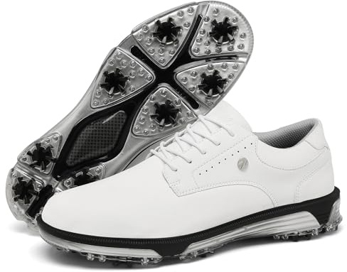 ULTIANT Zapatos de Golf para Hombre:Impermeables,Duraderos, con Cordones y Transpirables; Zapatillas de Entrenamiento para Golf