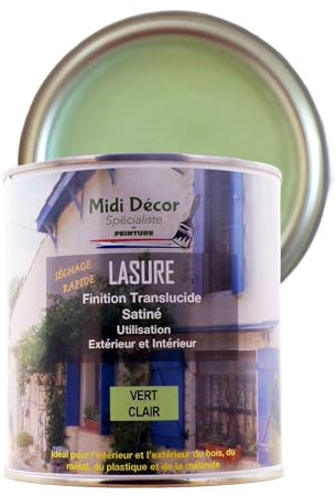 Rustins pintura al agua barnizada, mate, para todo tipo de madera y metales interiores y exteriores – 14 m² (1 L, verde prado)