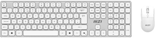 MSI FORGE K210 WIRELESS COMBO, QWERTY, UK Layout - Keyboard + Mouse Bundle, Scissor Switches, Low-Profile, 2.4GHz, 120-hour, rechargeable, USB 2.0, Mouse, 1600 DPI Optical Sensor, Symmetrical