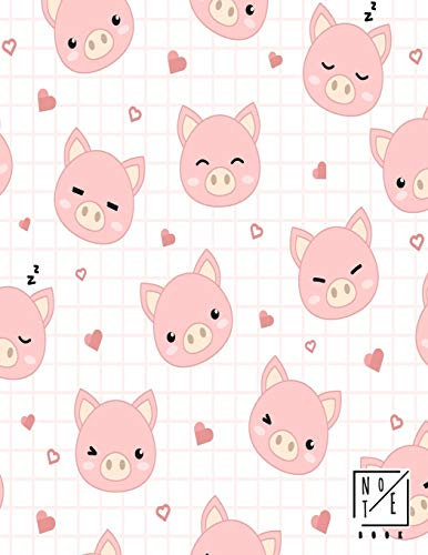 Notebook: Happy Cute Pigs Notebook and Lined pages, Extra large (8.5 x 11) inches, 110 pages, White paper (Notebook for Girls)