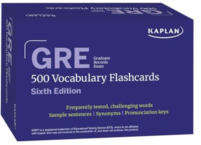 GRE Vocabulary Flashcards, Sixth Edition + Online Access to Review Your Cards, a Practice Test, and Video Tutorials (Kaplan Test Prep)