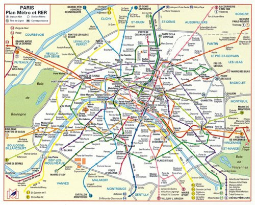Plan de ville : Métro Rer (plan plastifié avec pochette)