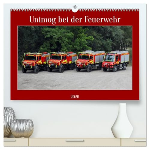 Unimog bei der Feuerwehr (hochwertiger Premium Wandkalender 2026 DIN A2 quer), Kunstdruck in Hochglanz: Bilder vom Unimogs die im Feuerwehreinsatz sind (CALVENDO Technologie)