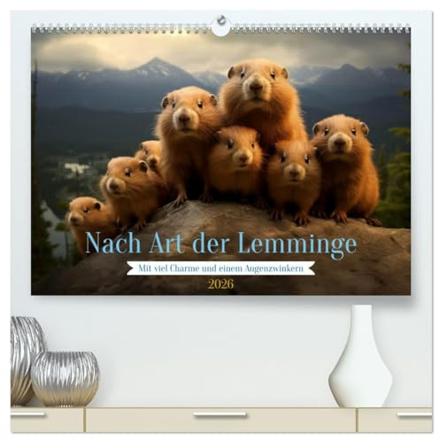 Nach Art der Lemminge (hochwertiger Premium Wandkalender 2026 DIN A2 quer), Kunstdruck in Hochglanz: Die niedlichsten Fast-Lemminge der Welt! (CALVENDO Tiere)