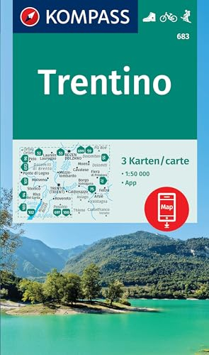 KOMPASS Wanderkarten-Set 683 Trentino (3 Karten) 1:50.000: inklusive Karte zur offline Verwendung in der KOMPASS-App. Fahrradfahren. Skitouren. Reiten.