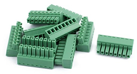 sourcing map 10pcs 300V 8A 2EDGK Bloque de Conector Borne de Terminales de Tornillo Paso de 3,81mm para PCB de 8 Pines