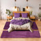 Unbekannt Shaggy Hochflor Teppich Carpet 3TLG Bettumrandung Läufer Set Schlafzimmer Flur, Farbe:Lila, Bettset:2x100x200+1x80x250