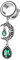 Piersando Flesh Tunnel Ohr Piercing Plug Edelstahl mit Tropfen Stein Tribal Vintage Mond Charm Anhänger Schraub Silber Smaragd Grün 8mm