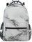 Weißer Marmor Schwarze Textur Schulrucksack Reiserucksack Büchertasche Laptop Rucksack Lässiger Tagesrucksack für Reisen/Studium/Arbeit