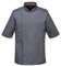 Portwest C738 Men's Mesh Air Pro Chef Jacket - Slim Fit Short Sleeve Workwear Slate Grey, Large