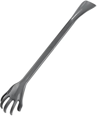 Rückenkratzer und Schuhlöffel 2 in 1, Kratzhand, Schuhanzieher, LxB 49x8 cm, grau
