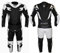 BI ESSE Traje de Cuero y Tejido para Adulto-2 Piezas Split (Chaqueta + Pantalón),Ajustable,con Protectores Integrados,Transpirable y Resistente a la Abrasión,para Hombre y Mujer (BLANCO NEGRO, M)