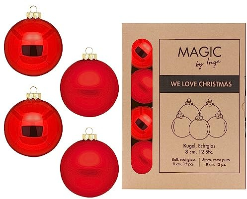 Kugel Merry Red - WE Love Christmas - Magic by Inge - 12 Stück / 8cm