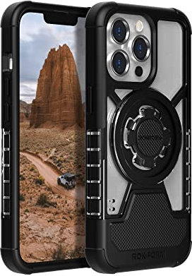 Rokform - iPhone 13 Pro Hülle, Crystal Series, Dual Magnet Plus MagSafe kompatibel, schlanke, magnetische, klare Apple-Hülle, iPhone Cover mit RokLock Twist Lock, Fallgetestete Rüstung (transparent)