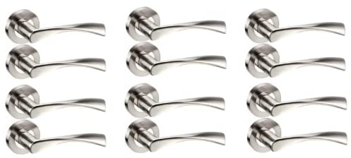 Haven Heritage ® Astrid Internal Duo Door Handles on Rose in Chrome & Satin - Rose Diameter Approx 51cm Sold as 6 Pairs