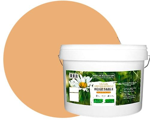 BOX DECO COULEURS Pintura natural ecológica interior exterior terciopelo Natura – 10L, beige arena