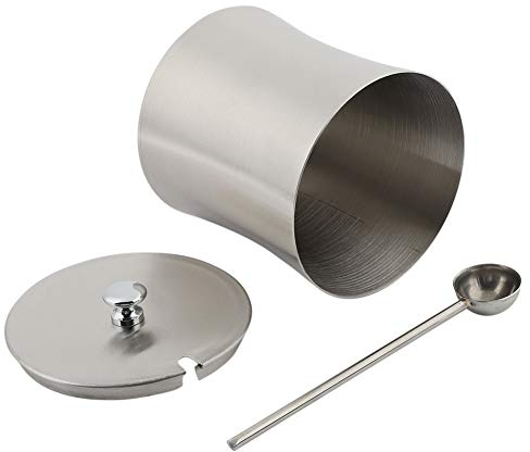 Azucarero, 400ml/13oz Cuenco de Azúcar de Acero Inoxidable, Azucarero Recipiente con Cuchara y Tapa,Especias Sal Pimienta Condimento Tarro de Olla para el Hogar,Fiesta,Café,Cocina,Tarro de Especias