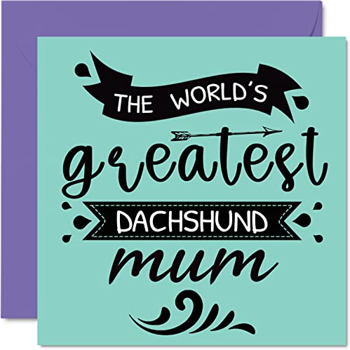 Geburtstagskarten für Sie vom Hund – Weltweit beste Dackel Mama – Happy Birthday Karte von Hund Haustier, Hund Mama Geburtstagsgeschenke, 145 mm x 145 mm Muttertagsgrußkarten für Mama Mama Mama