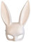 RSTYS Damen Hasenmaske, Hasenmaske, Erwachsene, sexy Halbmaske, weiße Maske, Kostüm-Accessoire für Maskenball, Geburtstagsparty, Ostern, Halloween, 36 x 18cm