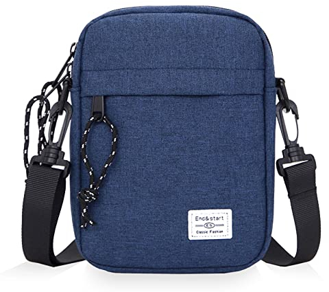 DUGEHO Umhängetasche Herren Klein, Schultertasche Herren zum Umhängen Klein, Wasserdichte Reißverschluss Handy Schultertasche für Freizeit Urlaub Ausflug Spaziergang(Blau)