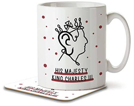 The Inky Penguin - His Majesty King Charles III - Royal Funny Mug and Coaster, Ceramic, 11fl. oz.