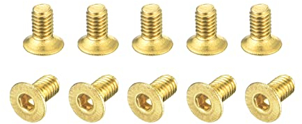 sourcing map 50Stk. Flachkopf Kopfschraube M2,5-0,45x5mm Messing Innensechskantantrieb
