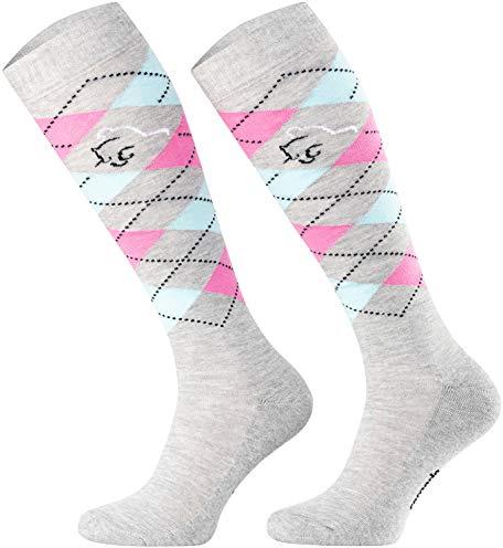TODO Comodo Chaussettes d'équitation Carreaux STPDJ | Mi-Bas d'équitation | Coton Chaussette Equitation Femme, Enfant, Homme