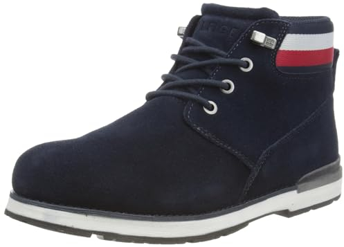 Tommy Hilfiger Stivali Bassi Uomo Core Suede Boot Pelle Scamosciata, Blu (Desert Sky), 40 EU