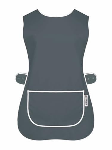 LINEN CLOSET Womens Tabards with Pockets for Men Ladies Cleaning Catering Chef Kitchen Aprons Unisex Hygea Tabard Apron Work Tabards