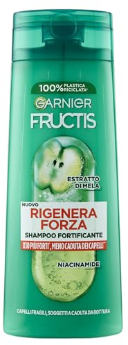 Garnier Fructis Stärkendes Shampoo für brüchiges Haar, bruchsicher, stärkende Wirkung, mit Apfelextrakt und Niacinamid, regeneriert Kraft, 250 ml