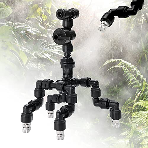 4 Stück Reptilien-Nebeldüse, Reptilien-Terrarium-Zubehör, verstellbarer Terrarium-Nebel mit Ventil, Kühl-Nebelsystem für Reptilien, Regenwald, Sprühsystem