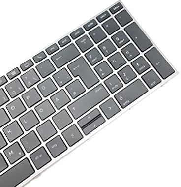 T-ProTek DEUTSCHE - Tastatur Schwarz, Grau Rahmen mit Trackpoint kompatibel für HP ZBook 15 G6 6TR54EA