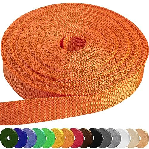 TECEUM 38 mm Gurtband – Orange – 9 Meter - Gurtband zum Klettern im Freien drinnen Basteln DIY (1.5” 10y)