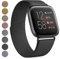 Oumida Armband für Fitbit Versa 2 Armband/Fitbit Versa Armband/Fitbit Versa Lite Armband für Damen Herren, Prämie Edelstahl Metall Ersatzarmband Armbänder mit Starker Magnet, Klein Schwarz