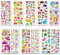3D Sticker Kinder 24 Blätter 530+ Geschwollen Aufkleber 3D für Jungen and Mädchen, Verschiedene Sticker Set mit Tiere, Früchte, Mädchen, Meerjungfrauen, Desserts usw