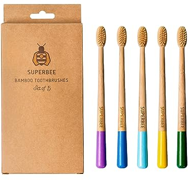 SuperBee Dentos Toothpaste Tablets, Dental Tabs, Fluoride Free & Eco Friendly, Travel Mouthwash, Sensitive Teeth Cleansing Agent Bites for Kids and Adults, Chewable Oral Paste, Spearmint (5 Pack)