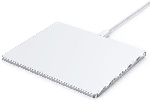 seenda Touchpad für PC, Externes Aluminium Trackpad mit Multi-Touch Navigation, Hochpräzise Touchpad Maus mit Kabel für Windows 11/10, Computer/Laptop, Wieß & Silber