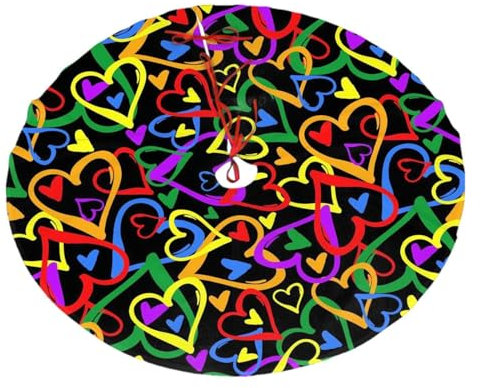 Gay Pride Regenbogen-Weihnachtsbaum-Rock, Weihnachtsbaummatte, Bodenabdeckung, Weihnachtsschmuck für festliche Feiertage, Party-Dekoration