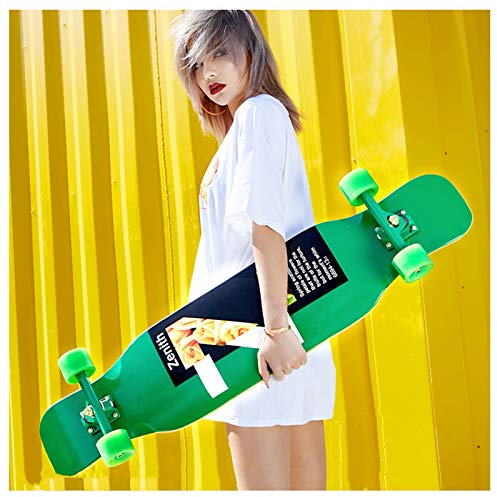 RajoNN Longboard Cruiser Skateboard Komplettes 7-Lagen-Deck 42 x8,9 Skateboard-Longboards aus Ahornholz für Erwachsene Teenager Jugendliche Anfänger Mädchen Jungen, für Cruising