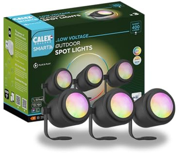 CALEX Smart Outdoor 24V LED Außenleuchte, RGB-Farben & kalt- bis warmweiß Licht, dimmbar, wasserdicht, WLAN + Bluetooth Gateway App- & Sprachsteuerung