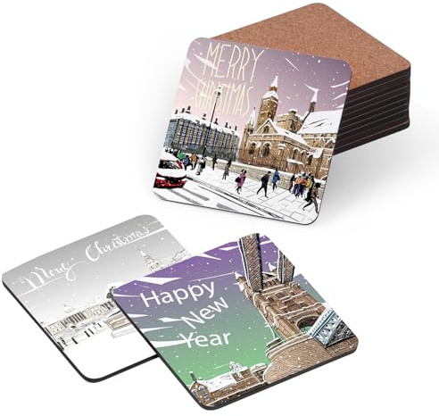 PYD Life Lot de 50 sous-verres carrés vierges en MDF avec dos en liège - 9,5 cm x 9,5 cm - Pour sublimation et loisirs créatifs