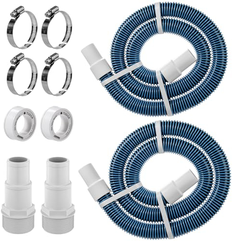 1.5 Pool Filter Pump Hose Kit for Above Ground/Inground Swimming Pools Vacuum Cleaner Skimmer (1 1/2 inch X 6 Feet, 2 Set)