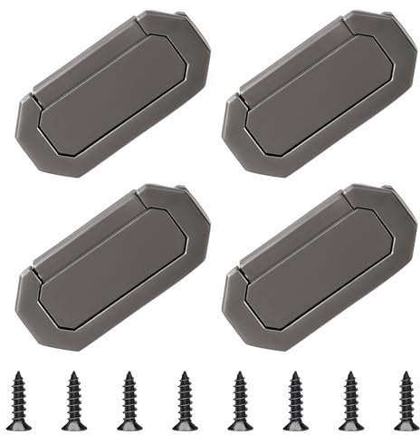 Niboken Schrankgriffe 4pcs Möbel-Griffe Klappbar, Schubladen Griffe, Schrank-Griffe, Klappgriffe für Truhen, Schränke, Kommoden, Moda Küchengriffe Ziehen Knopf mit Schrauben (Grau)