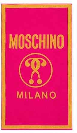 Moschino Strandtuch Swim V3A4302 Fuchsia mit Logo Double Question Mark