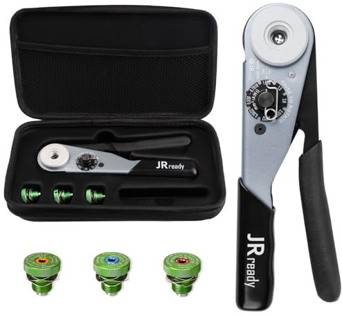 JRready ST2180 Deutsch Crimpzange, DT,DTM,DTP Steckverbinder Crimpzange mit drei Positionierern, 0.35-3mm² ACT-HDT Crimpwerkzeug für Auto