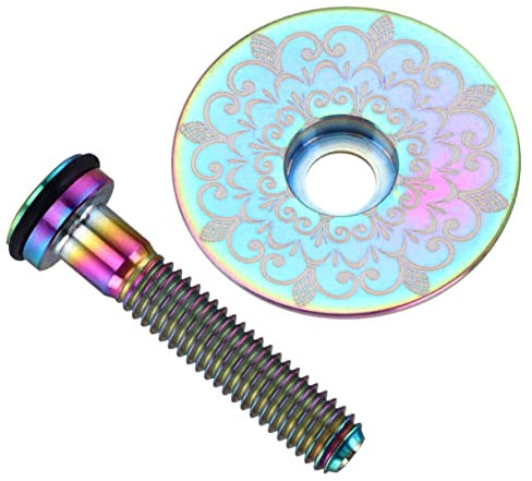 WHAMVOX Titanlegierung Fahrrad Headset Kappe Mit Schraube Leichte Druckfeste Vorbau Abdeckung Für Mountainbike Und Rennrad Einfach Zu Montieren Langlebiges Zubehör Für Fahrräder