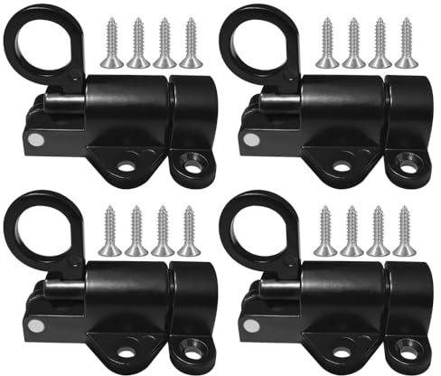 2/4 Pièces Verrou Porte à Rebond, Loquets à Ressort en Aluminium, Serrure Coulissants Automatique avec Vis de Montage pour Placards, Portail, Fenêtre, Armoire, Clôture