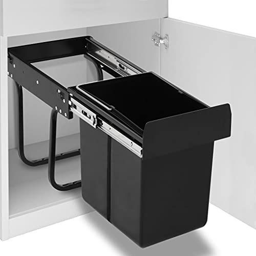 Lauuoeriau Home & Garden,Kitchen Cupboard Pull-out Dustbin Soft-Close 20 L