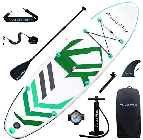 aqua Plus 15cm Dickes,aufblasbares SUP für alle Fähigkeitsstufen,Stand Up Paddelbrett,Paddel,Pumpe,ISUP Reiserucksack,Jugendliche,Aufblasbare Boards für Stand Up Paddling